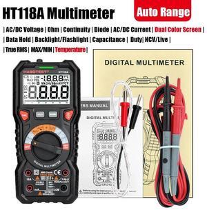 First picture~HT118 professional High precise 6000 counts 1000V AC DC Digital Multimeter Ohm Hz NCV Live C/F Duty Multimetro Voltage Meter(Orange HT118A Auto Range
)
