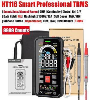 First picture~Digital Multimeter professional Smart Multimeter AC DC Voltage Current TRMS Capacitance HZ REL OHM MultiTester DMM Meter(Red HT116 Smart Meter
)
