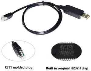 DSMR DOMOTICZ ON RASPBERY FTDI FT232R USB TO RJ11 6P4C P1 POORT DUTCH SLIMME METER ISKRA AM550 LANDIS GYR E350 KAIFA MA105 CABLE (KaM Lengthstrup 162 382 351)
0.2M Length(1.8M Length)