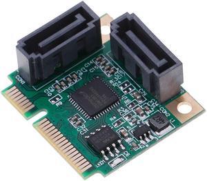 2 Ports Mini PCI-E PCI Express to SATA 3.0 Converter Hard Drive Extension Card for PC Computer Add On Cards