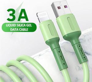 3A Fast Charging USB Cable For iPhone 14 13 12 11 Pro Max X XR XS 8 7 Phone Charger Cord Wird Liquid Silicone Data Cabl2m(Yellow For iPhone)