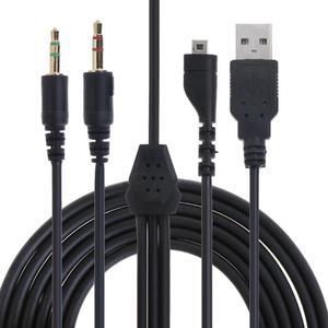 USB 3.5mm Mic  Cable, 2m USB Headphones Cable Wire Repair Parts for Arctis 3 5 7  Headphones Headset