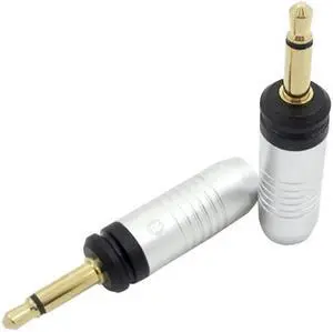 2pcs 3.5mm  Cable Connector Headphone Plug for Headphone Plug Professional-Grade Accessoies(Silver)