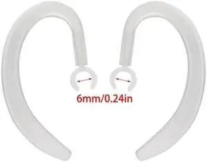 Wireless Headphone Sport Headset Ear Hook Rubber Rotary Clamp Holder Ear(6mm)
(Transparent)