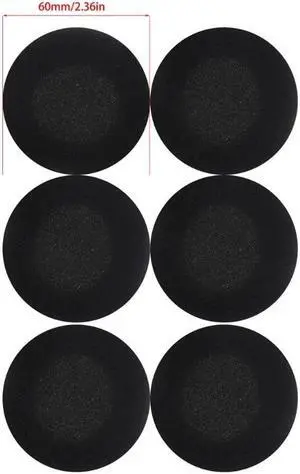 6Pieces Portable  Ear Pads Covers for60mm Diameter Headphone Ear Pads Cushion Pads Easy to Install