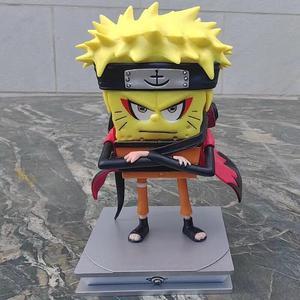 Naruto SpongeBob SquarePants Cos Uchiha Sasuke Naruto Uzumaki Action Anime Figures PVC Toys Collector Model Doll Figure2