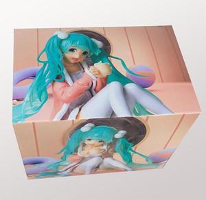 Anime Miku Singer Coffee Cup Kawaii Sitting Girl Figurines Action Figure Collectible Model Toys for BoysWith Retail Box