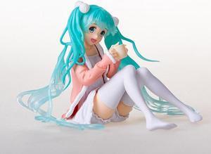 Anime Miku Singer Coffee Cup Kawaii Sitting Girl Figurines Action Figure Collectible Model Toys for BoysNo Retail Box