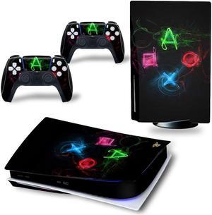 PS5 Disk Edition Skin Sticker Decal for PS5Disc Console and 2 Controllers PS5 Skin Sticker Vinyl(TN-PS5Disk-7165)