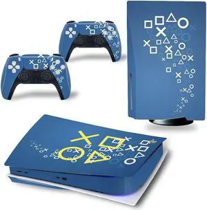 PS5 Disk Edition Skin Sticker Decal for PS5Disc Console and 2 Controllers PS5 Skin Sticker Vinyl(TN-PS5Disk-7164)