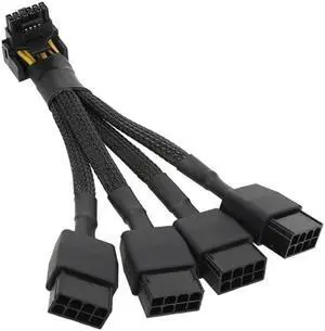 4x8Pin to 16Pin 12+4Pin 4x8pin PCIE 5.0 Video Graphics Card Power Supply Adapter Cable RTX4090 RTX4080 12VHPWR to 4x8pin(Elbow)