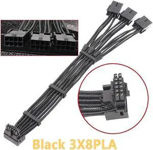for RTX40 Series Graphics Card - 3x 8Pin Female to 12VHPWR PCIE 5.0 16Pin ATX3.0 600W Power Supply Cord 30CM(3X8PIN for PLA)