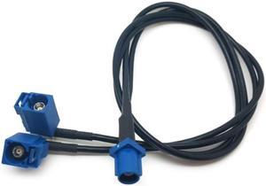 Fakra C Male to Fakra C Female Splitter Cable 19.69" 50cm Universal Cable Extension Coaxial Cable RG174 Pigtail Y Shape