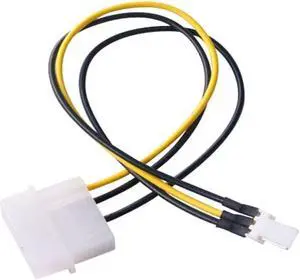 PC Fan Cable D Type Large 4Pin IDE Male to 3Pin Fan Power Male CPU/Case Cooling Fan Connector Power Extension Cable 20cm(1PCS)