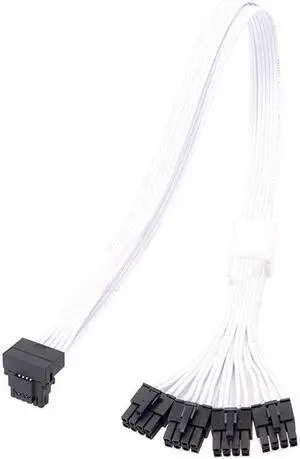 High-Speed 4 8Pin to 16Pin PCI5.0 Graphics Card Power Adapter Cable 12VHPWR 16PIN(12+4) Straight 90 Elbow Curved Head(60cm-F)