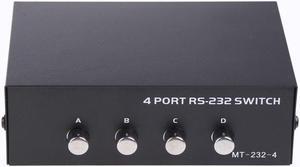 Metal Case 4 Port Manual Rs-232 Switch for Pc Sharing to Serial Device 4 in 1 Out for Computer Printer Communication
