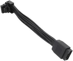 16Pin GPU Video Card to PCIE5.0 2VHPWR 12+4pin Converter 90° Elbow Line GPU Power Adapter Cable 15CM/5.9in(PVC Wire)
