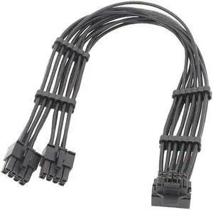 High-Speed 2x 8Pin to 16Pin PCI5.0 Graphics Card Power Adapter Cable 12VHPWR 16PIN(12+4) 90 Elbow Head (for LB)
(60cm)