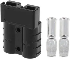 1PC Quick Connect Plug 50A 600V Battery Connector Adapter Plug Winch Connector Plug with 2 Terminal Pins AccessoriesBlack