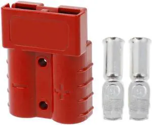 1PC Quick Connect Plug 50A 600V Battery Connector Adapter Plug Winch Connector Plug with 2 Terminal Pins AccessoriesRed