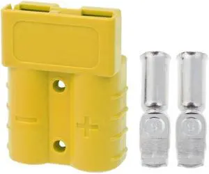 1PC Quick Connect Plug 50A 600V Battery Connector Adapter Plug Winch Connector Plug with 2 Terminal Pins AccessoriesYellow