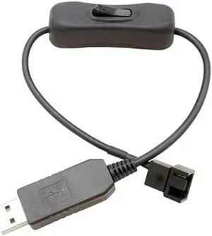 34cm 4Pin USB Cable 5V To 12V Computer  Fan Power Supply Fan Adapter Cable with ON Off Switch Converter Cable(4pin)
