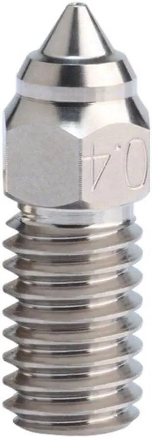 Hardness Nozzle for  Neptune 4 Hardened Stainless Steel Brass 0.4mm  Threaded 3D Printer Nozzles Replacement(Stainless steel)