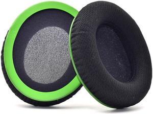 1Pair Soft Ear Pad Cushion Cover Earmuff for Cloud  Headphones(Green ear cushions)