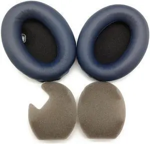 Protein Leather Ear Pads for WH-1000XM4 Headset Earmuffs with Buckle Earphone Ear Pads Replacement(Blue)