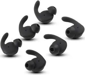 3 Pair/Set Soft In-Ear Silicone Ear Buds Earphone Covers Replacement Eartips for Hua-wei xSport/for  AM61 Headset(Black)