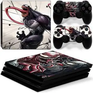 Venom Vinyl Skin Sticker for PS4 Pro Console 2 Controllers Decal Full Film Para Game Accessories(TN-P4Pro-7278)