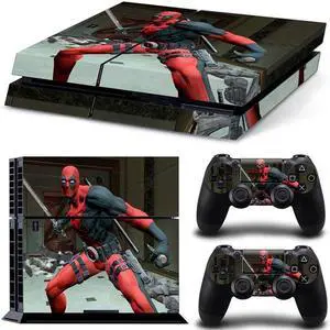 Deadpool Game Console Vinyl Skin Sticker for PS4 Controller GamePad Decal Frinti Protective Film(TN-PS4-2733)