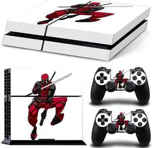 Deadpool Game Console Vinyl Skin Sticker for PS4 Controller GamePad Decal Frinti Protective Film(TN-PS4-2729)