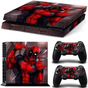 Deadpool Game Console Vinyl Skin Sticker for PS4 Controller GamePad Decal Frinti Protective Film(TN-PS4-2731)
