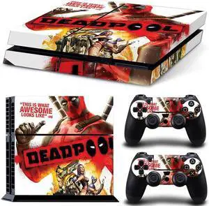 Deadpool Game Console Vinyl Skin Sticker for PS4 Controller GamePad Decal Frinti Protective Film(TN-PS4-2730)