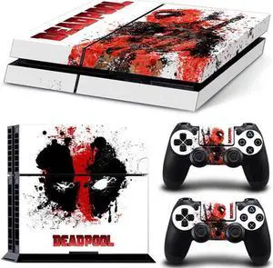 Deadpool Game Console Vinyl Skin Sticker for PS4 Controller GamePad Decal Frinti Protective Film(TN-PS4-2735)
