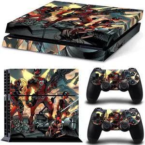 Deadpool Game Console Vinyl Skin Sticker for PS4 Controller GamePad Decal Frinti Protective Film(TN-PS4-2741)