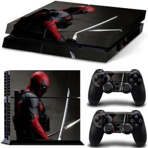 Deadpool Game Console Vinyl Skin Sticker for PS4 Controller GamePad Decal Frinti Protective Film(TN-PS4-2738)