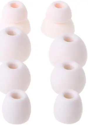 4Pair Silicone Earbuds Ear Tips In-Ear Earphone Soft Cover for Power(White)