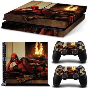 Deadpool Game Console Vinyl Skin Sticker for PS4 Controller GamePad Decal Frinti Protective Film(TN-PS4-2748)