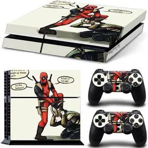Deadpool Game Console Vinyl Skin Sticker for PS4 Controller GamePad Decal Frinti Protective Film(TN-PS4-2744)