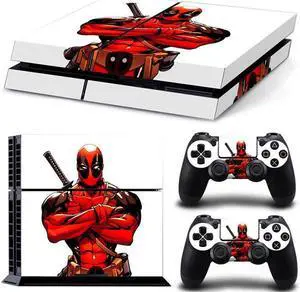 Deadpool Game Console Vinyl Skin Sticker for PS4 Controller GamePad Decal Frinti Protective Film(TN-PS4-2749)