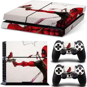 Deadpool Game Console Vinyl Skin Sticker for PS4 Controller GamePad Decal Frinti Protective Film(TN-PS4-2751)