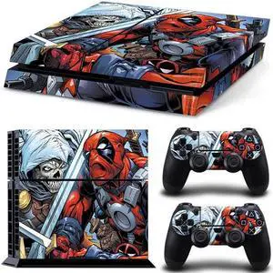 Deadpool Game Console Vinyl Skin Sticker for PS4 Controller GamePad Decal Frinti Protective Film(TN-PS4-2753)
