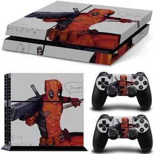 Deadpool Game Console Vinyl Skin Sticker for PS4 Controller GamePad Decal Frinti Protective Film(TN-PS4-2750)