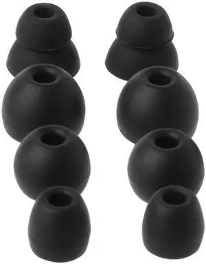 4Pair Silicone Earbuds Ear Tips In-Ear Earphone Soft Cover for Power(Black)