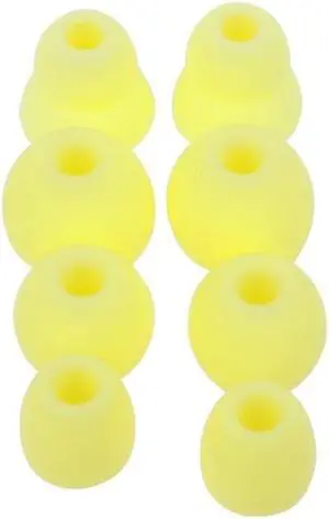 4Pair Silicone Earbuds Ear Tips In-Ear Earphone Soft Cover for Power(Yellow)