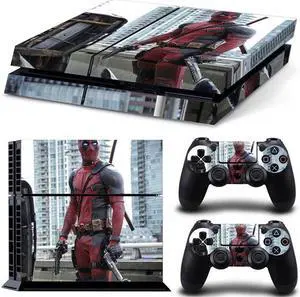 Deadpool Game Console Vinyl Skin Sticker for PS4 Controller GamePad Decal Frinti Protective Film(TN-PS4-2754)