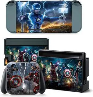 Anime Iron Man Thor Skin Sticker Decal for Switch Console  Controller Dock Skin Vinyl(TN-Switch-5401)