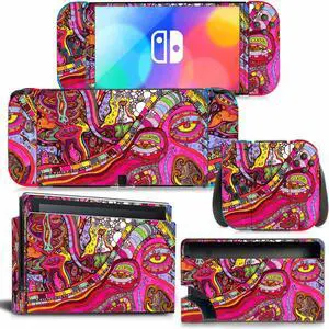 Flowers of Wealth Skin Sticker Decal for Switch Console  Controller Dock Skin Vinyl Para Protective Film(1164)